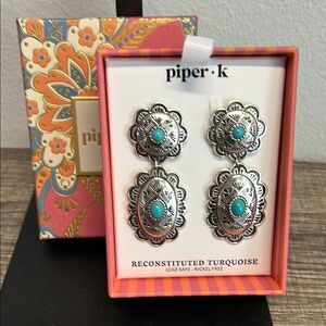 Piper K | Boho Western Turquoise Dangle Earrings